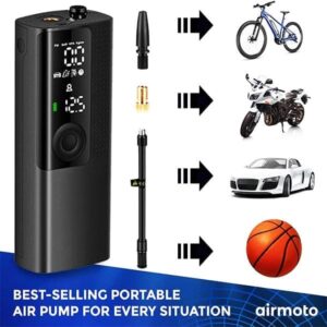 Airmoto Tire Inflator portable air compressor in use