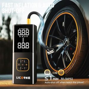 LICORNE tire inflator portable air compressor for cars and bikes